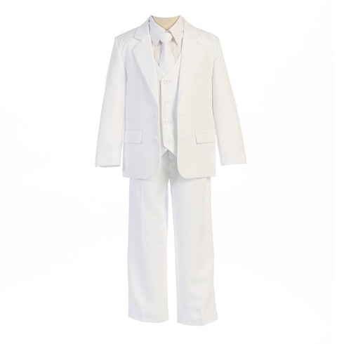 Sweet Kids Big Boys White Button Jacket Vest Shirt Tie Pant Suit 8-20 Husky - SophiasStyle.com